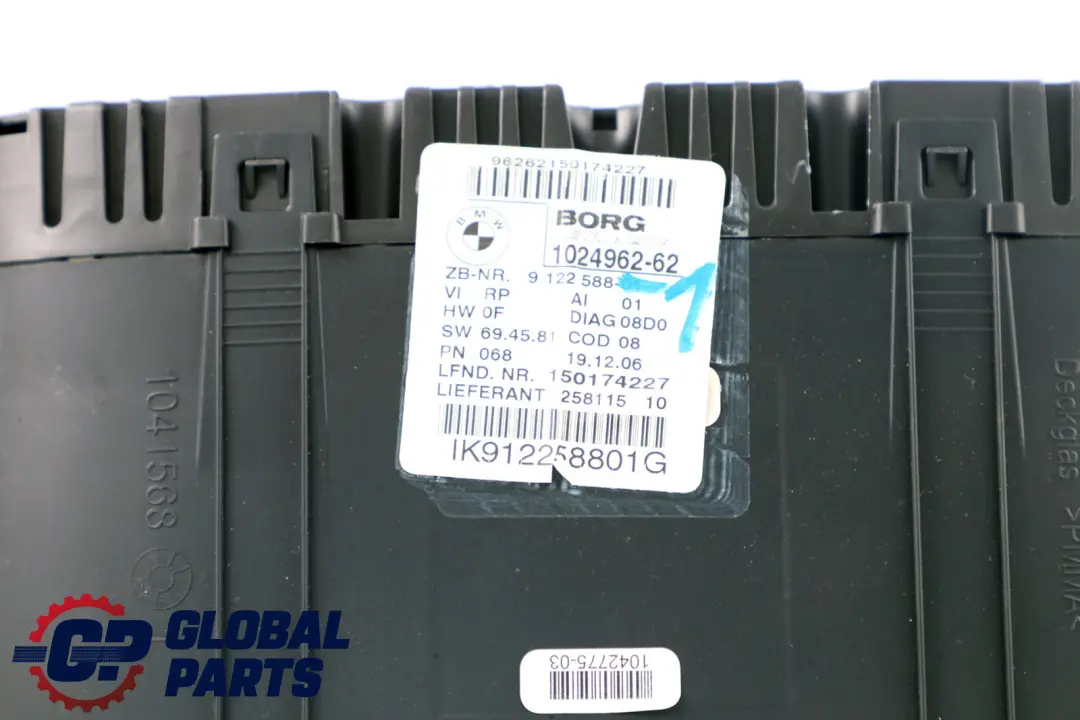BMW 1 Series E81 E82 E87 E88 Petrol Cluster Speedo Clocks Manual - SKU 9122588-1 - Part number 9122588