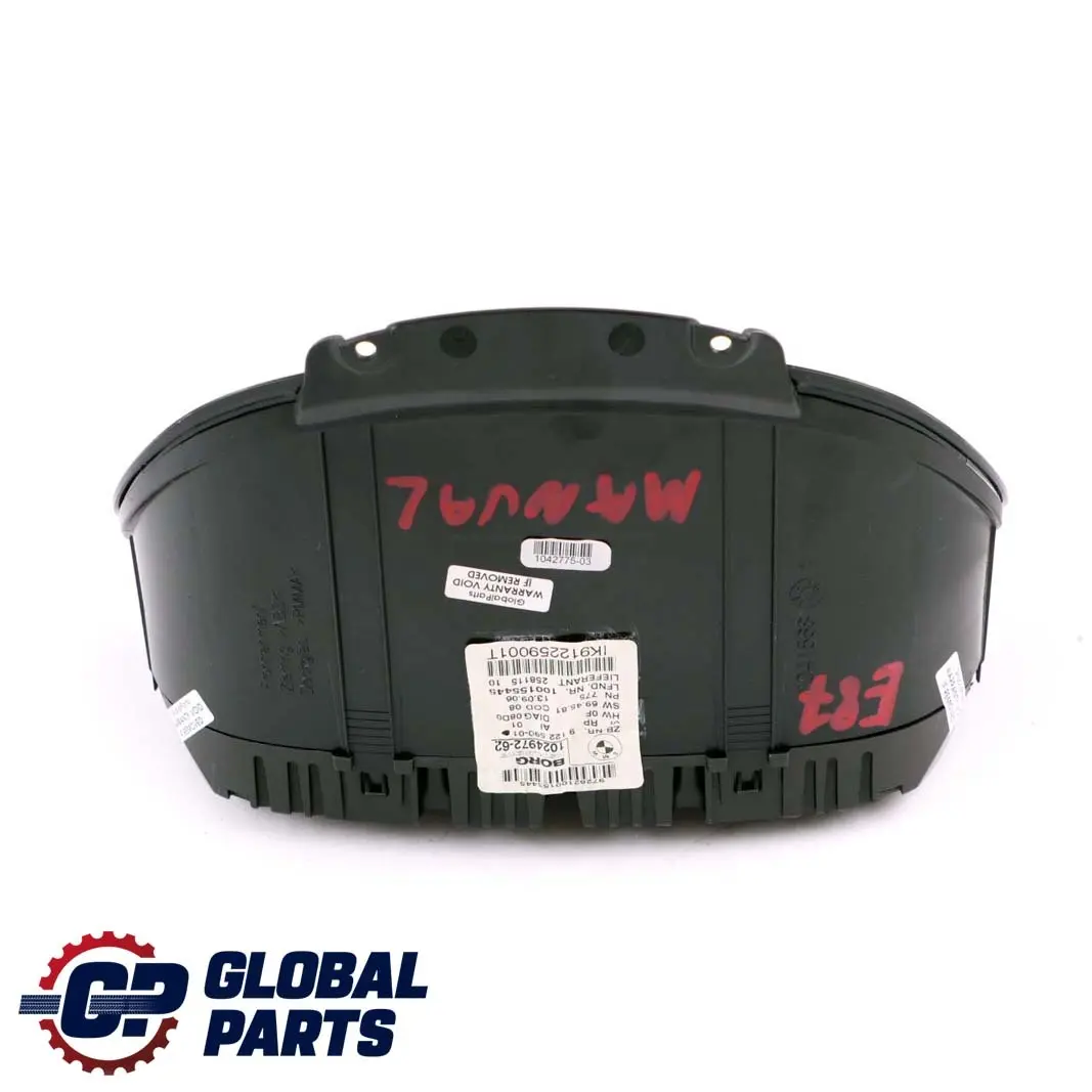 BMW 1 Series E87 130i N52 Instrument Cluster Speedo Clocks MPH Manual - SKU 9122590 - Part number 9122590