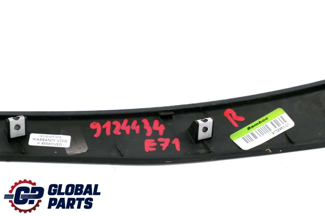 BMW X6 er E71 Rücksitz Dekorblende Holz Bambus rechts Dunkel - SKU 9124434 - Teilenummer 9124434