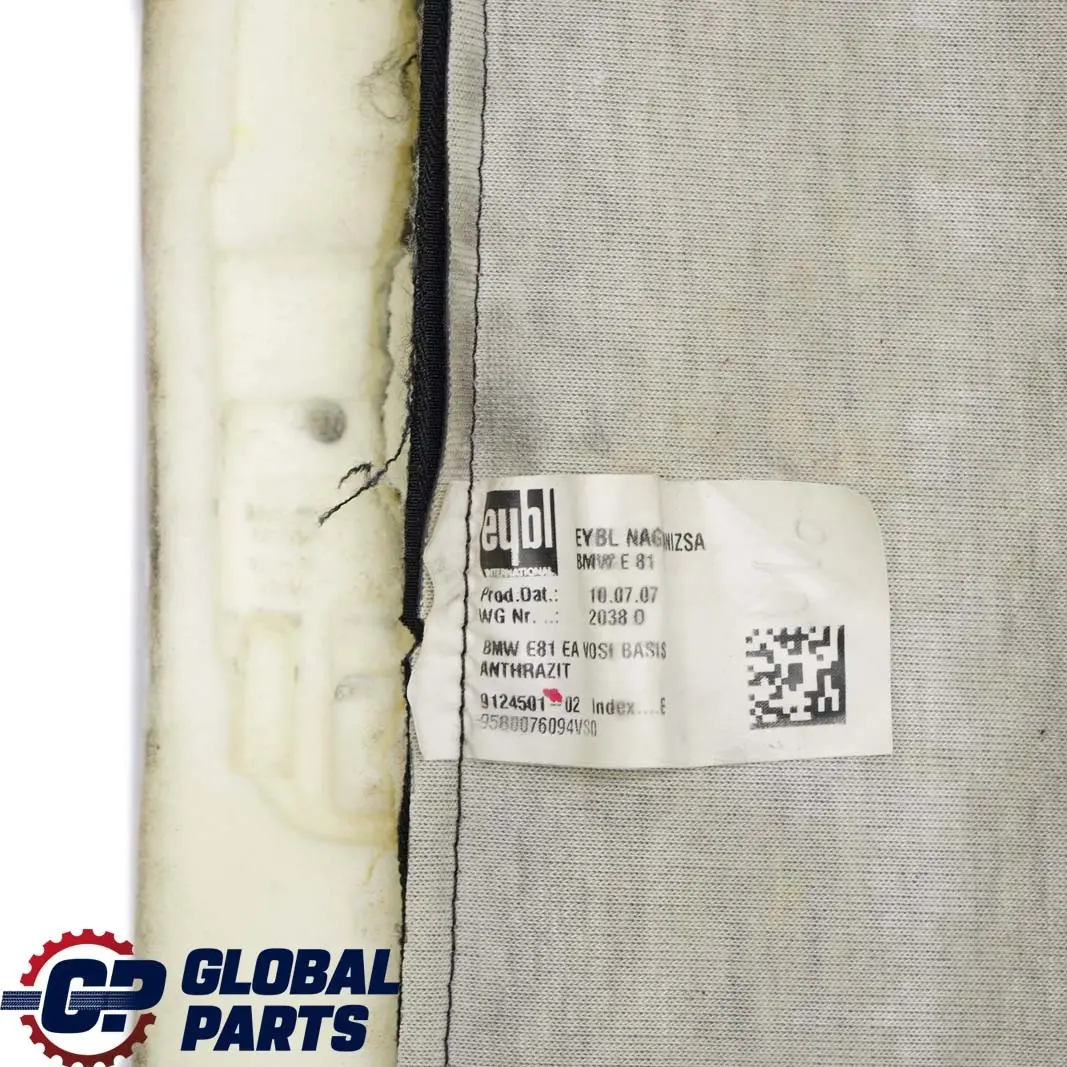 BMW E81 E82 E88 Siege avant Droit a Gauche Reference Tissu Elektra Anthracite - SKU 9124501 - Numéro de pièce 9124501