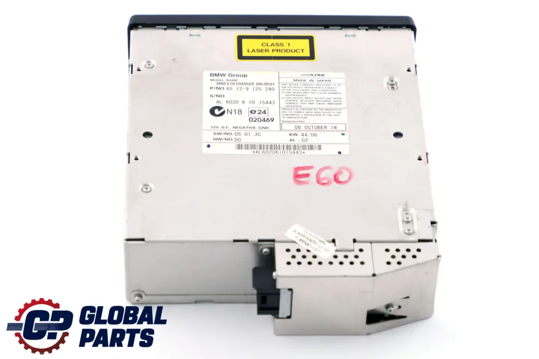 6-DISC Compact CD Changer Without Magazine to BMW 5 6 Series E60 E61 E63 with Part number 9125240 BMW 5 6 Series E60 E61 E63 6-DISC Compact CD Changer Without Magazine - SKU 9125240 - Part number 9125240