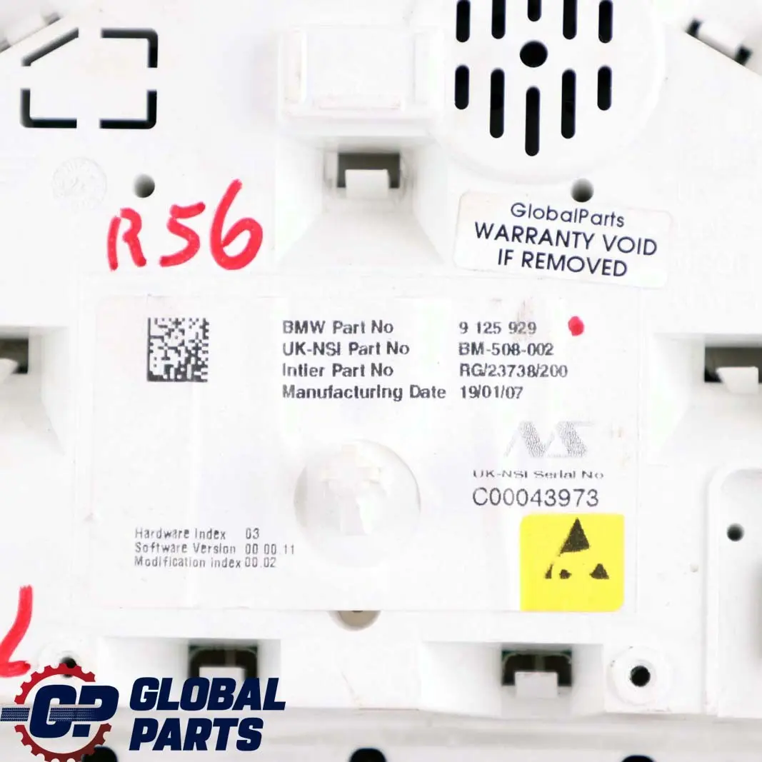 Mini Cooper One R55 R56 R57 Instrument Cluster Speedo Meter Panel - SKU rhd-9125929 - Part number 9125929