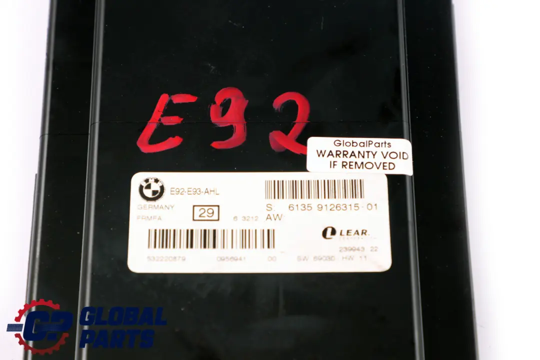 BMW E92 Module D'éclairage ECU LCM Footwell Module AHL FRMFA - SKU 9126315 - Numéro de pièce 9126315