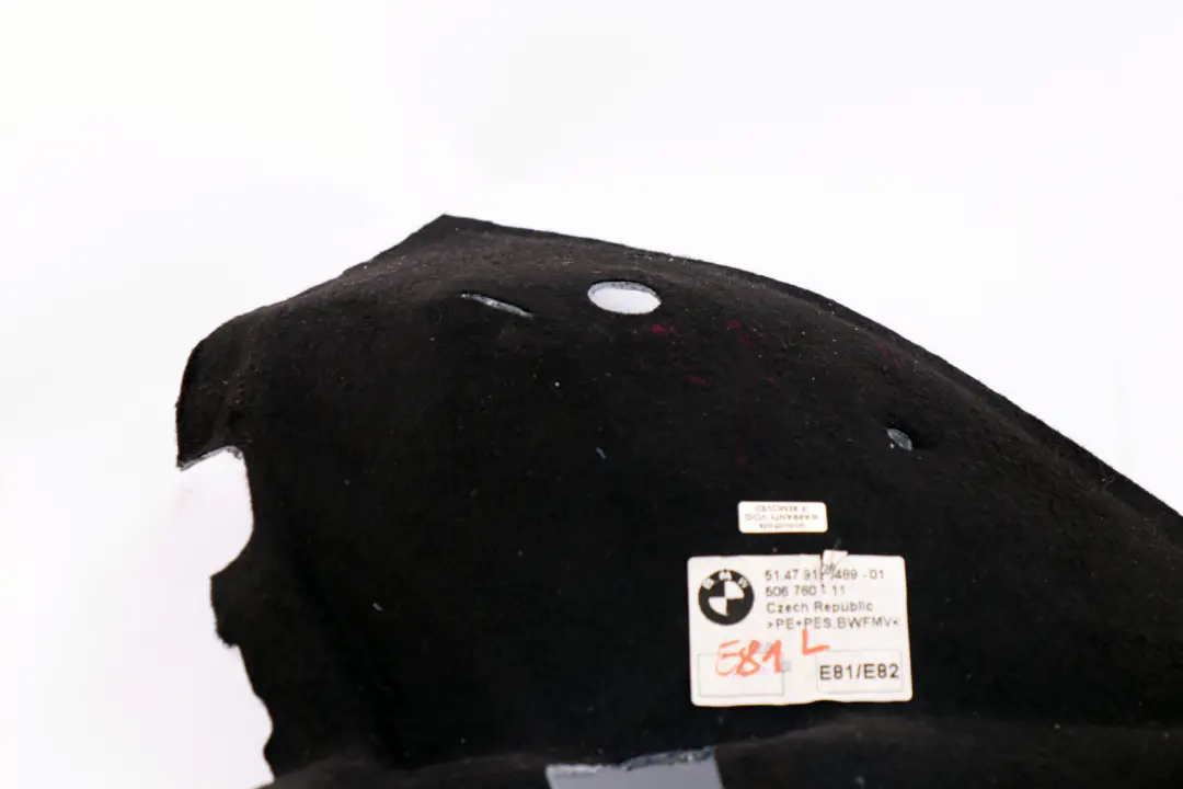 BMW E81 E82 E87 LCI Isolamento Acustico Passaruota Posteriore Sinistra - SKU 9126489 - Numero di parte 9126489