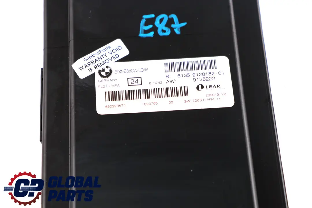 Light Module ECU LCM LOW Footwell Module PL2FRMFA to BMW E87 with Part number 9128182 BMW E87 Light Module ECU LCM LOW Footwell Module PL2FRMFA - SKU 9128182 - Part number 9128182