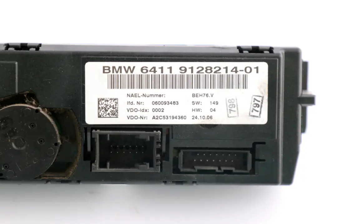Bedienteil Klimaautomatik für BMW 1 3 er E81 E87 E90 E91 LCI E92 E93 mit Teilenummer 9128214 BMW 1 3 er E81 E87 E90 E91 LCI E92 E93 Bedienteil Klimaautomatik - SKU 9128214 - Teilenummer 9128214