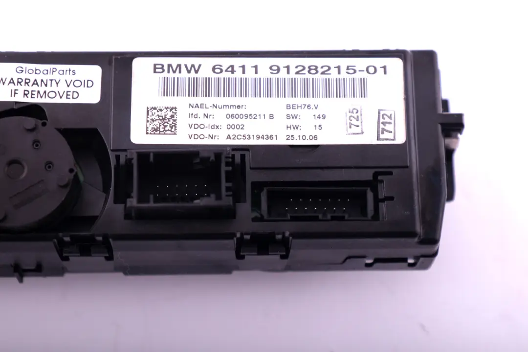 BMW 1 3 Series E81 E87 E90 E91 E92 Automatic Air Conditioning Controls - SKU 9128215 - Part number 9128215