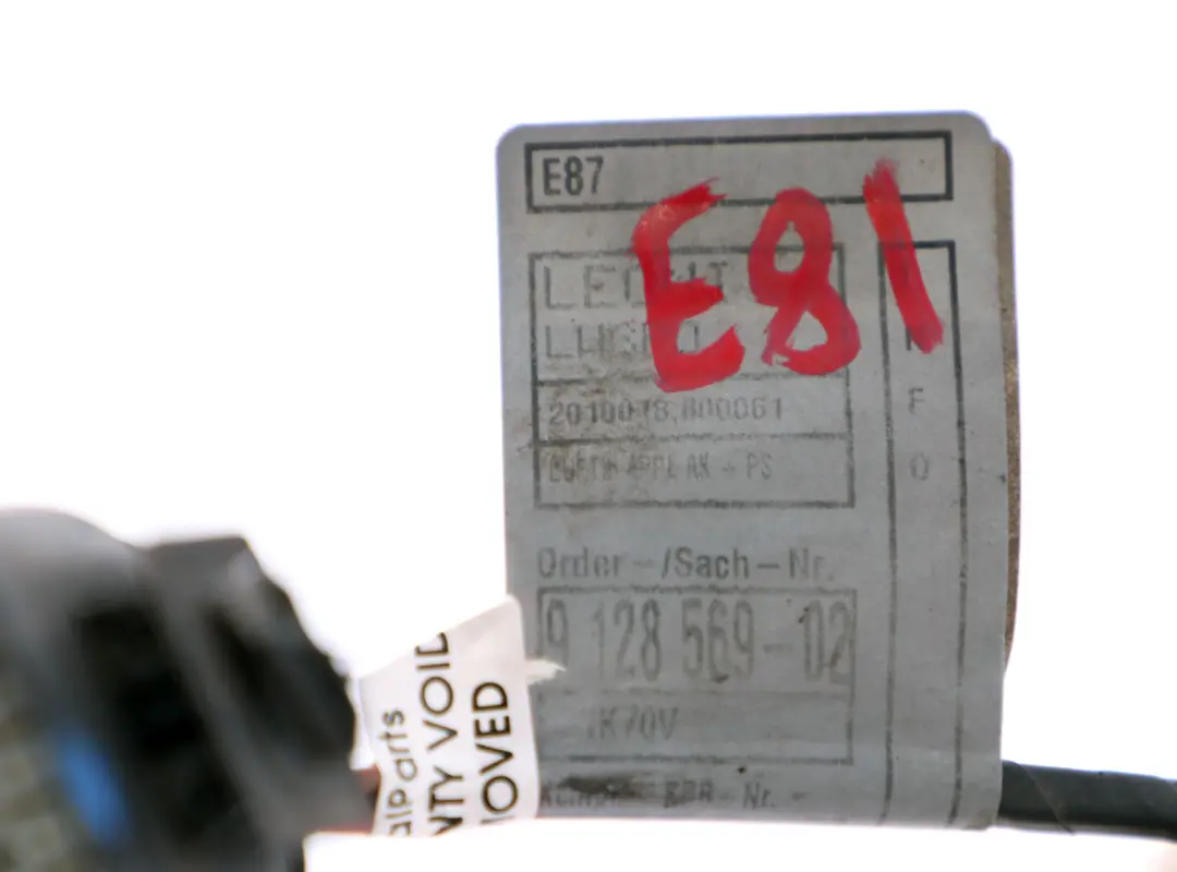 BMW 1 Series E81 E82 E87 LCI E88 Kabelsatz Luftklappe Vorne - SKU 9128569 - Teilenummer 9128569