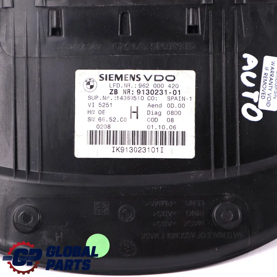 Automatisch Instrument Speedometer Clocks für BMW 3 er E90 E91 E92 Diesel mit Teilenummer 9130231 BMW 3 er E90 E91 E92 Diesel Automatisch Instrument Speedometer Clocks - SKU 9130231-1 - Teilenummer 9130231