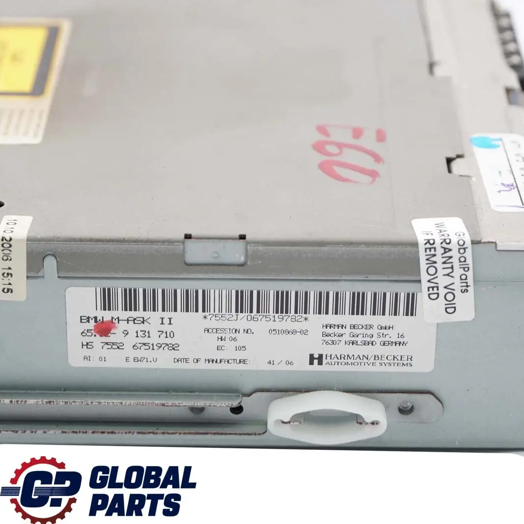 Audio CD Radio Reproductor Cabezal Unidad principal Profesional para BMW E60 con número de pieza 9131710 BMW E60 Audio CD Radio Reproductor Cabezal Unidad principal Profesional - SKU 9131710 - Número de pieza 9131710