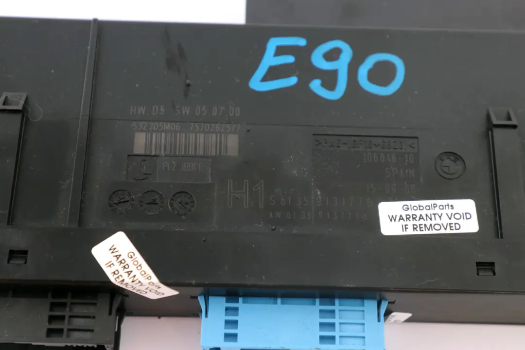 ECU Body Control Module H1 PL2 JBBFE Junction Box BMW 3 Series E90 - SKU 9131776 - Part number 9131776