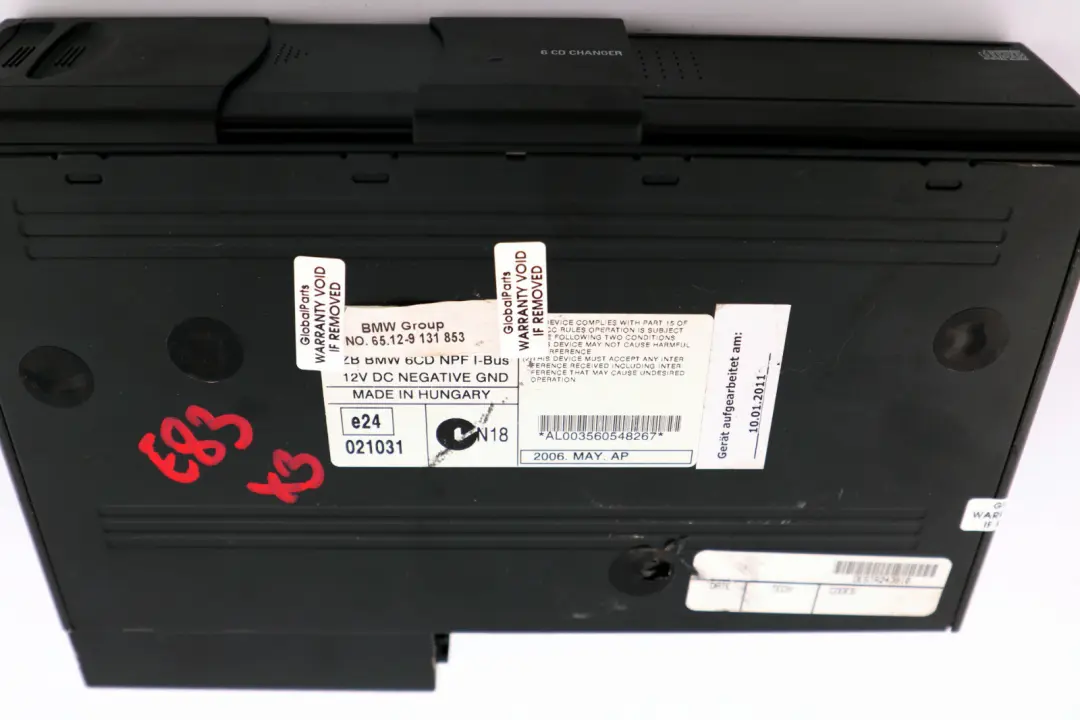 6-Disc CD Changer Multichanger Without Magazine to BMW 3 X3 Series E46 E83 Mini R50 with Part number 9131853 BMW 3 X3 Series E46 E83 Mini R50 6-Disc CD Changer Multichanger Without Magazine - SKU 9131853 - Part number 9131853