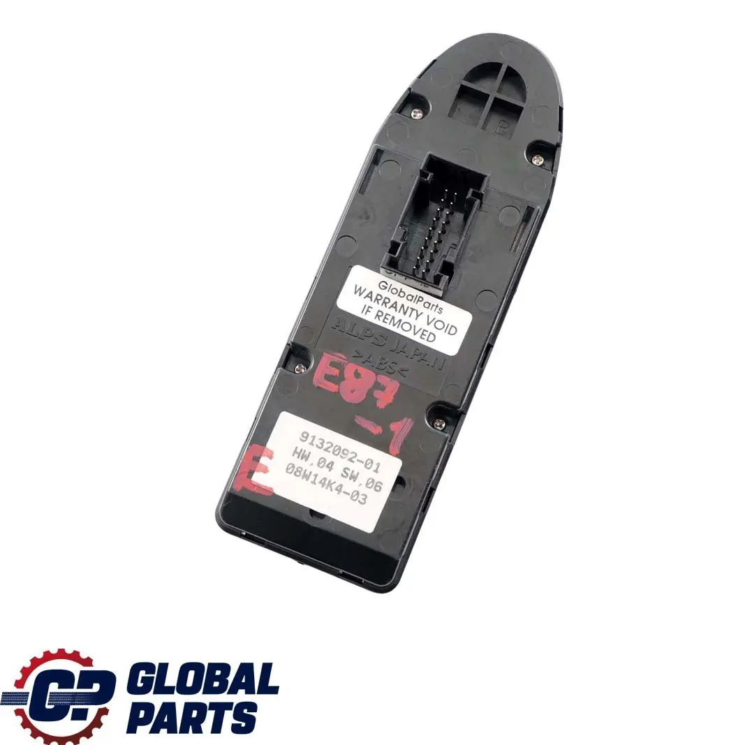BMW E87 1 Interruttore Alzacristalli Lato Conducente Nero - SKU 9132092-2 - Numero di parte 9132092