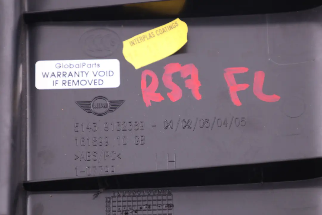 R57N LCI Cabrio Abdeckung Gurt Sitz vorne links für Mini Cooper R57 mit Teilenummer 9132389 Mini Cooper R57 R57N LCI Cabrio Abdeckung Gurt Sitz vorne links - SKU 9132389 - Teilenummer 9132389