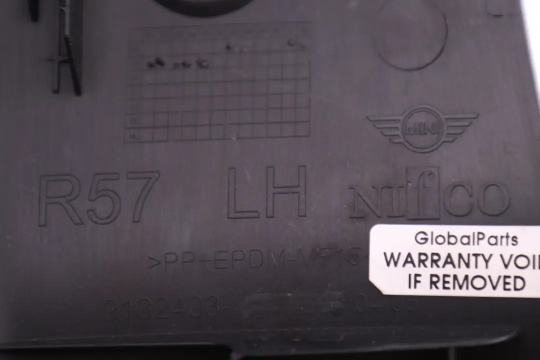 Registrazione Fondo Scomparto SX 5146 per Mini R57 LCI con numero di parte 9132403 Mini R57 LCI Registrazione Fondo Scomparto SX 5146 - SKU 9132403 - Numero di parte 9132403
