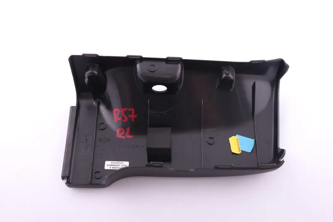 Mini R57 LCI Tapa Cinturon Trasero Izquierdo Embellecedor Salida Negro - SKU 9133147 - Número de pieza 9133147