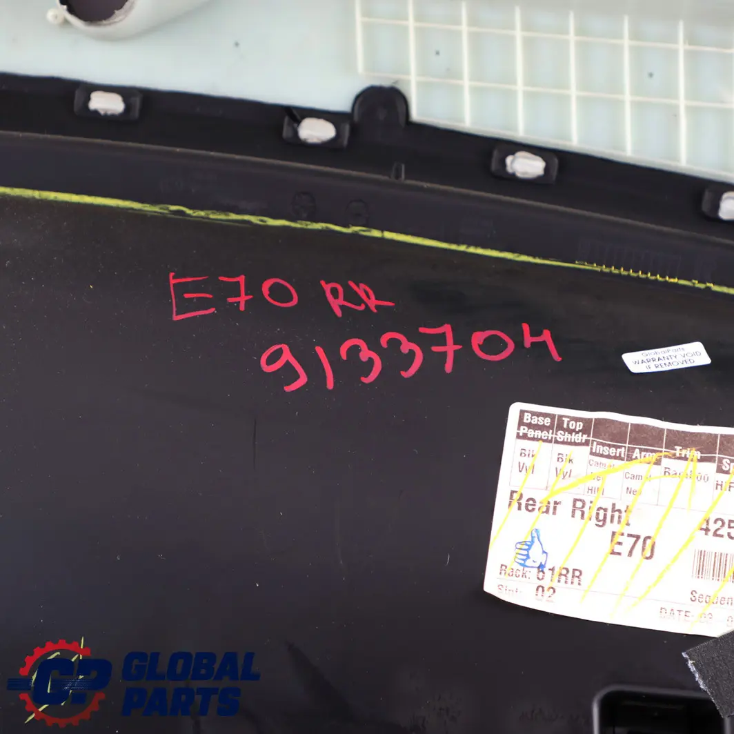 Right O/S Door Card Lining Fabric Leather Nevada Camel to BMW X5 Series E70 Rear with Part number 9133704 BMW X5 Series E70 Rear Right O/S Door Card Lining Fabric Leather Nevada Camel - SKU 9133704 - Part number 9133704