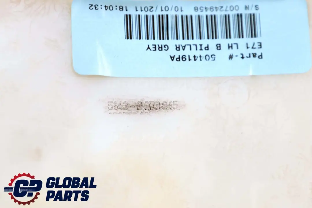 BMW X6 er E71 Blende B-Säule Oben Links Himmelgrau Grau 6979845 - SKU 9133851 - Teilenummer 9133851