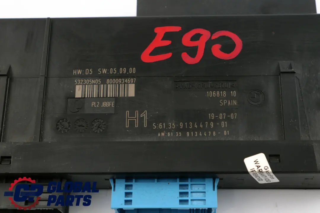 Module De Commande De Carrosserie ECU ECU H1 6135 pour BMW E90 à propos du numéro de pièce 9134479 BMW E90 Module De Commande De Carrosserie ECU ECU H1 6135 - SKU 9134479 - Numéro de pièce 9134479