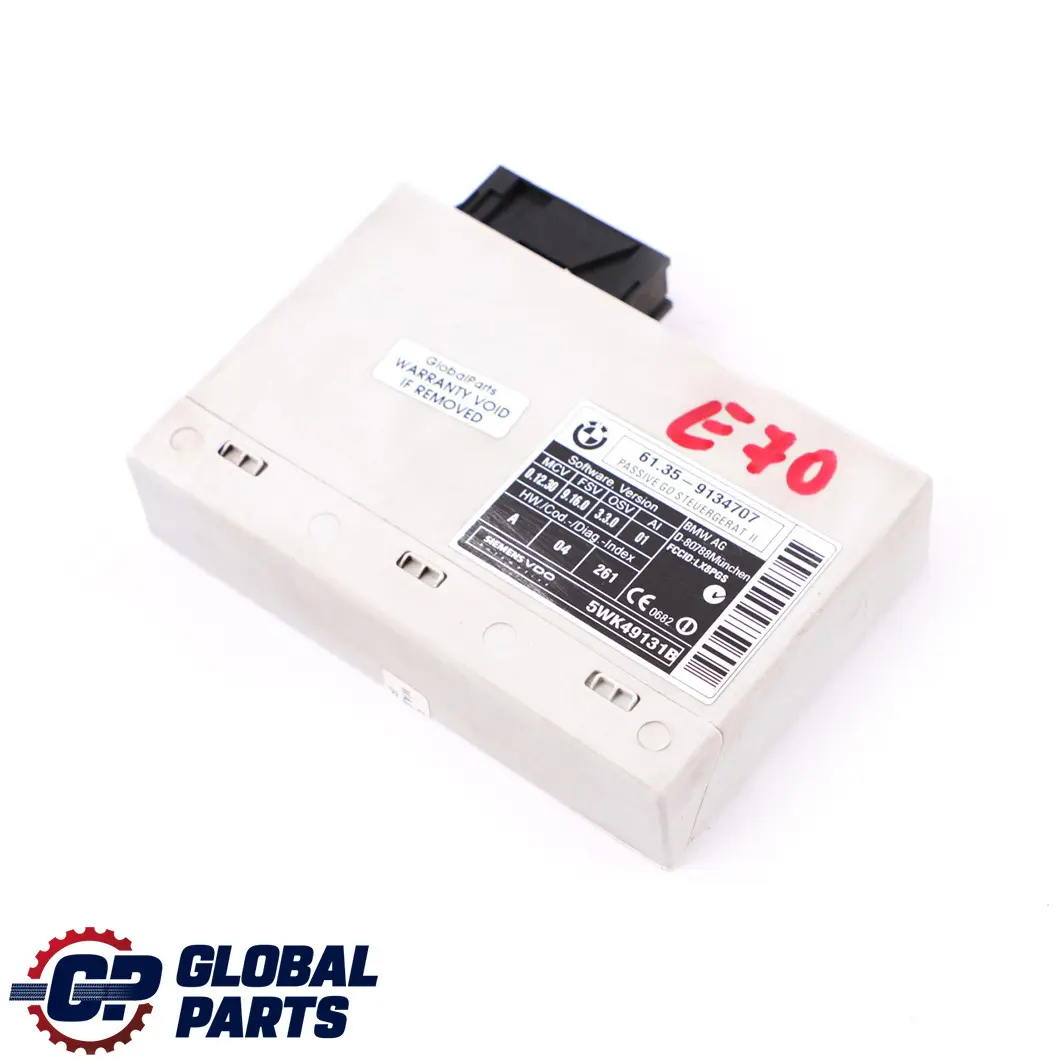 Moduł Sterownik Passive Go do BMW X5 E60 E61 E63 E64 E70 o numerze 9134707 BMW X5 E60 E61 E63 E64 E70 Moduł Sterownik Passive Go - SKU 9134707 - Numer Części 9134707