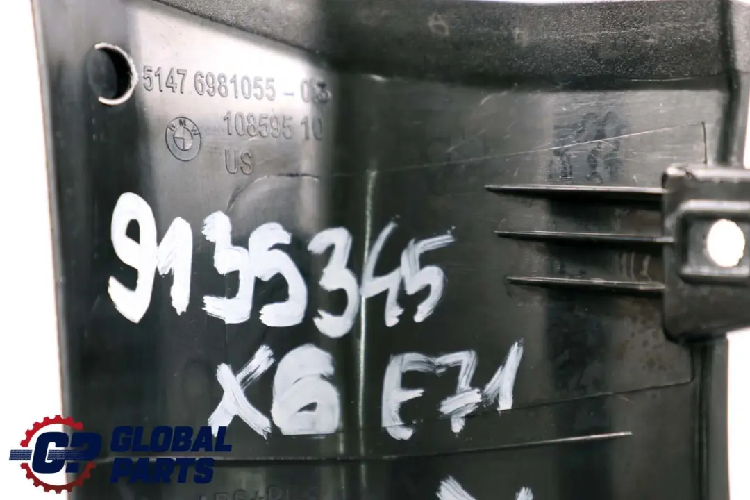 BMW X6 E71 Cover Trim Pillar D-Column Trunk Left Schwarz - SKU 9135345 - Part number 6981055