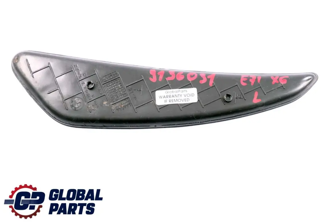 BMW X6 E71 Insertion Mat Rubber Storage Compartment C Pillar Left N/S - SKU 9136031 - Part number 9129169