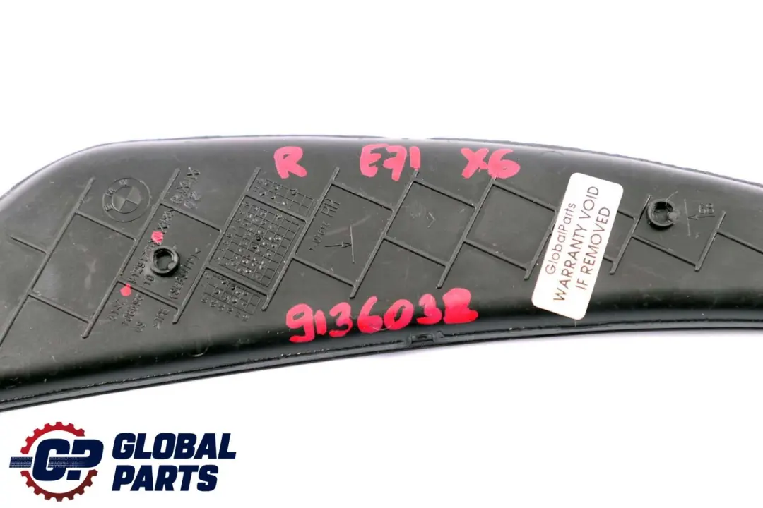 BMW X6 E71 Mata Gumowa Wkładka Schowka C Słupek Prawy - SKU 9136032 - Numer Części 9129170