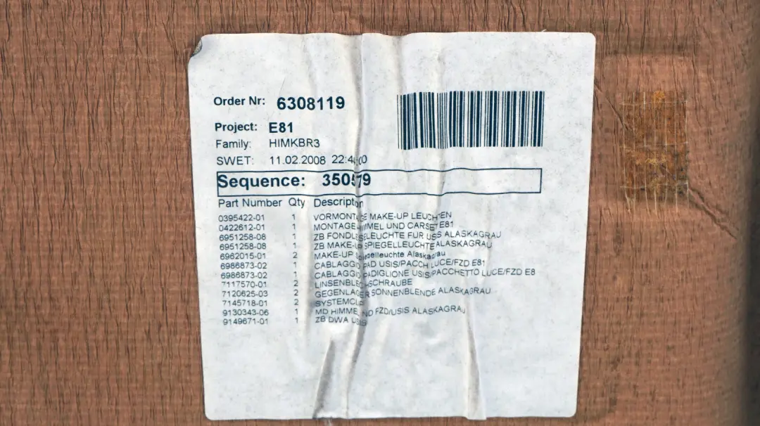 Genuine BMW 1 SERIES E81 Headlining Roof Lining Alaskagrau Grey to with Part number 9136302 Genuine BMW 1 SERIES E81 Headlining Roof Lining Alaskagrau Grey - SKU 9136302 - Part number 9136302