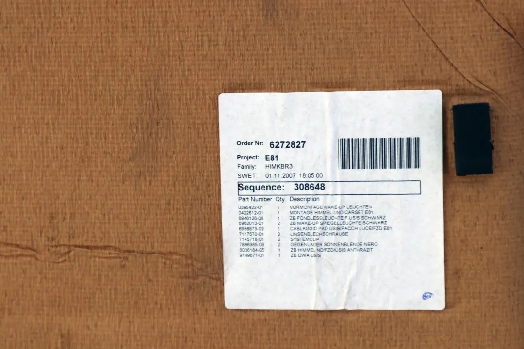 Complete Headlining Roof Lining Black M Sport + Pillar to BMW 1 SERIES E81 with Part number 9136304 BMW 1 SERIES E81 Complete Headlining Roof Lining Black M Sport + Pillar - SKU 9136304 - Part number 9136304