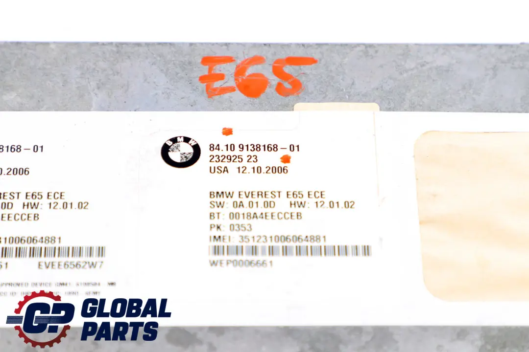 Telematics Bluetooth Control Unit Module BMW E61 E65 X5 E70 - SKU 9138168 - Part number 9149615