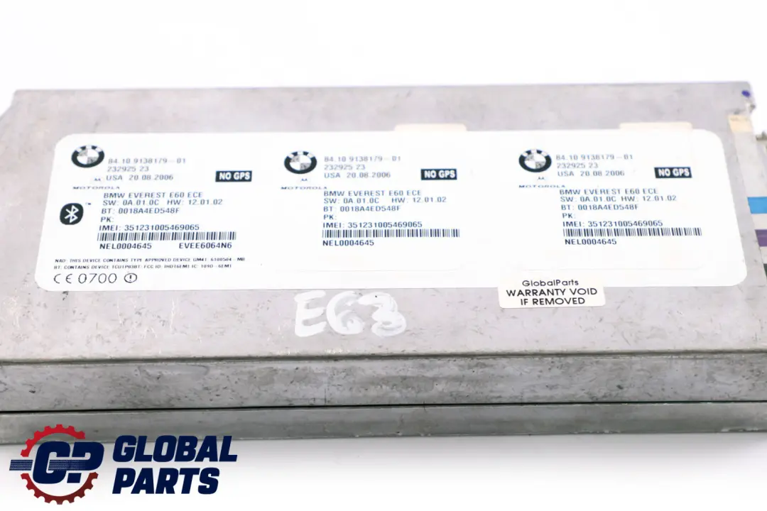 BMW 5 X5 E61 E63 E70 Telematique Bluetooth Appareil de Commande - SKU 9138179 - Numéro de pièce 9138179