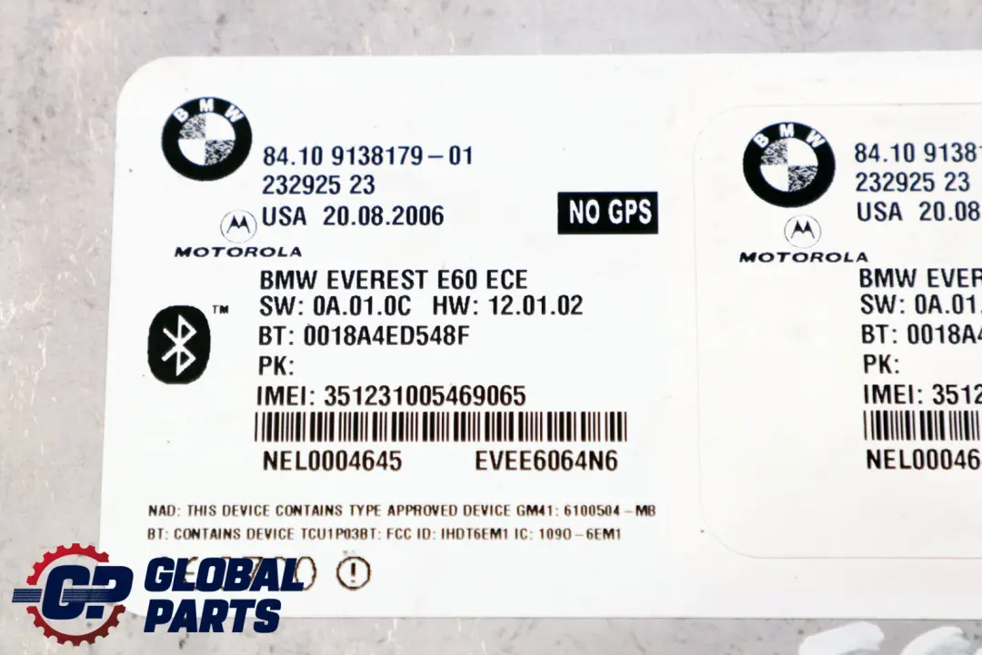 BMW X5 E61 E63 E70 Telematics Bluetooth Centralina - SKU 9138179 - Numero di parte 9138179