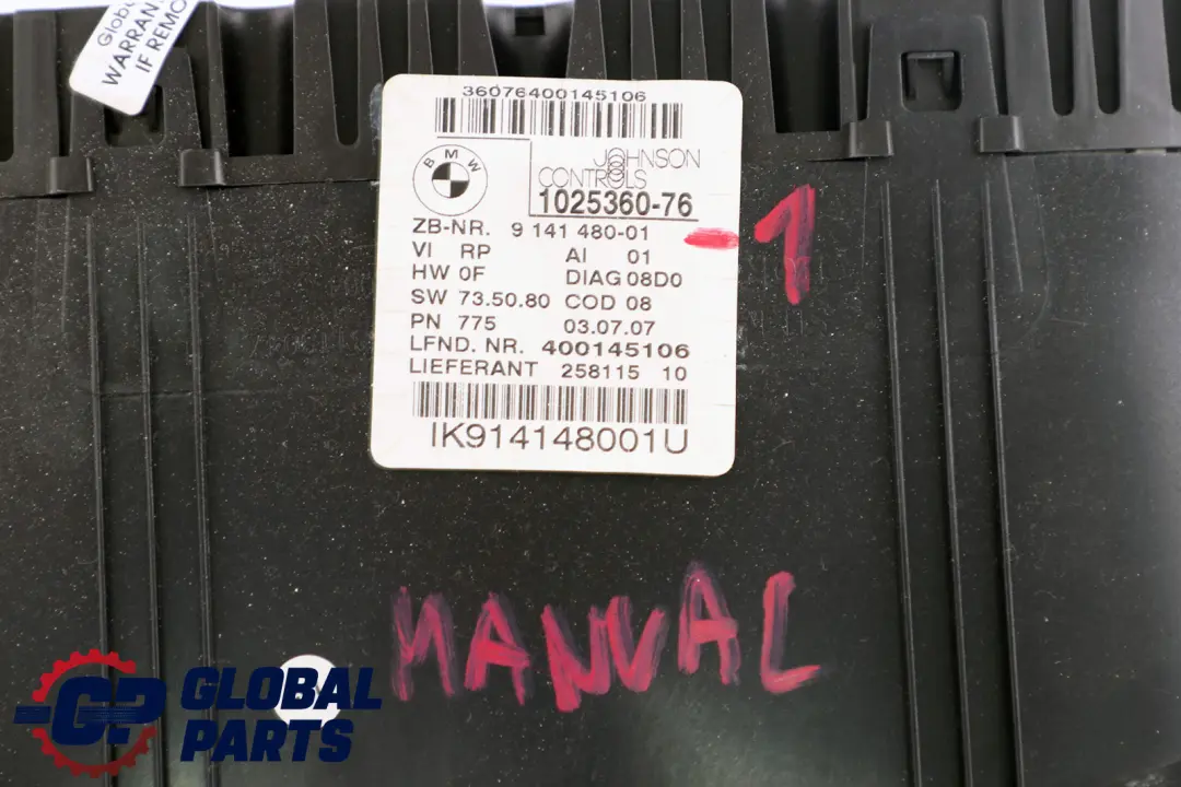 Instrument Cluster Speedo Clocks Manual 6983480 to BMW 3 Series E90 E91 Petrol with Part number 9316120 BMW 3 Series E90 E91 Petrol Instrument Cluster Speedo Clocks Manual 6983480 - SKU 9141480-1 - Part number 9316120