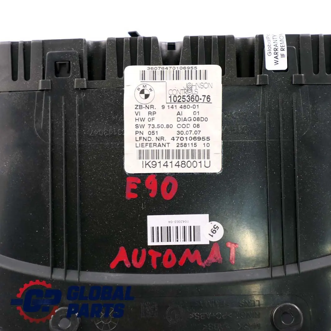 BMW 3 Series E90 E91 Petrol Instrument Cluster Speedo Clocks Automatic - SKU RHD-9141480 - Part number 6983480