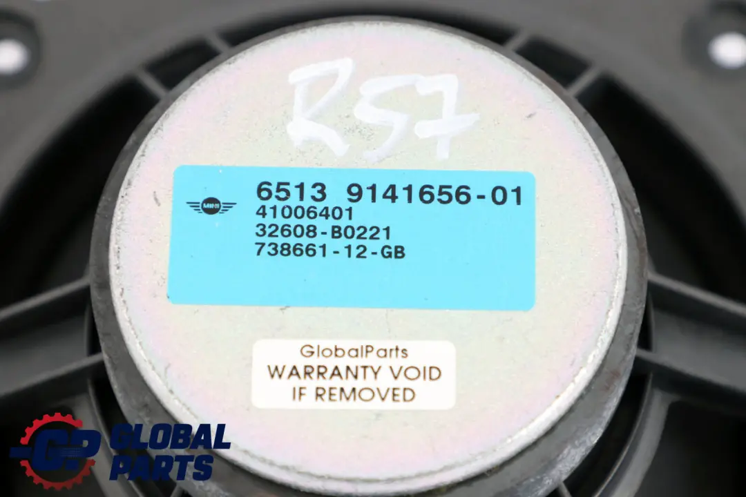 Mini Cabrio R57 Altavoz central De graves Sistema HiFi - SKU 9141656 - Número de pieza 9141656