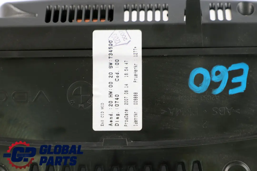 Bordmonitor 6,5" BMW 5 6 er E60 E63 - SKU 9141807 - Teilenummer 9141807