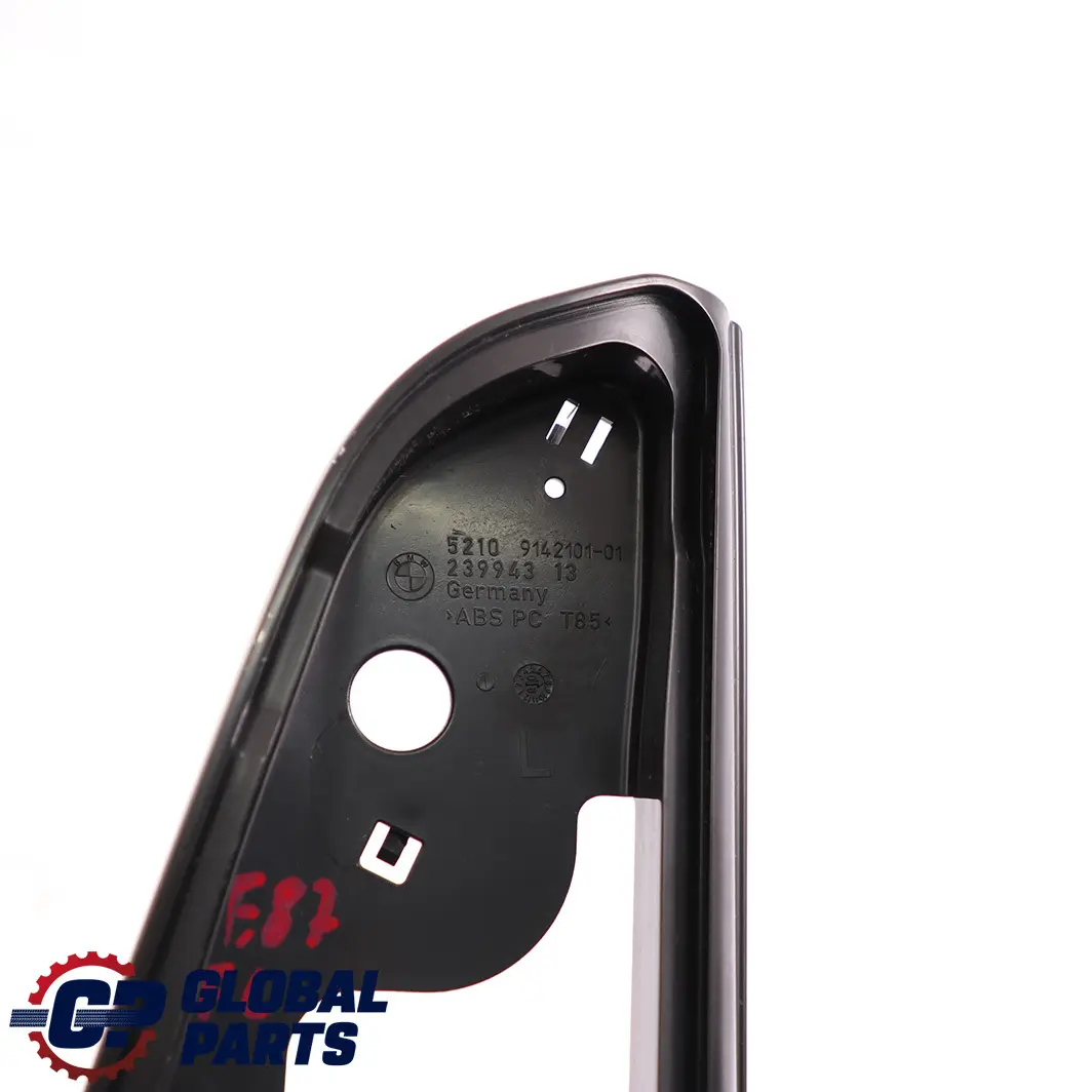 Cubierta Marco Módulo Bolsa Asiento Delantero Izquierdo para BMW E81 E82 E87 con número de pieza 9142101 BMW E81 E82 E87 Cubierta Marco Módulo Bolsa Asiento Delantero Izquierdo - SKU 9142101 - Número de pieza 9142101