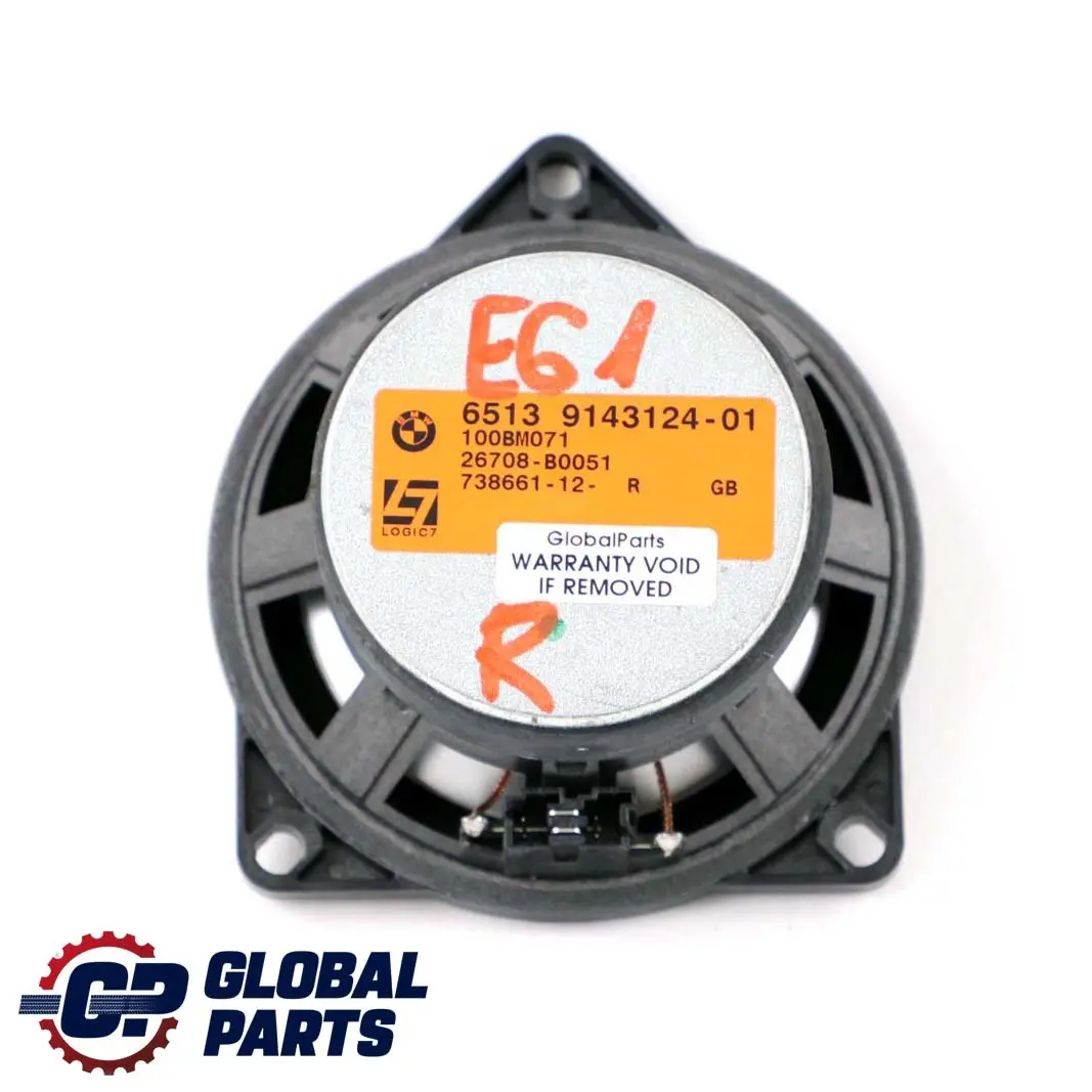Top HiFi Mid Range Loudspeaker LOGIC7 L7 Right O/S to BMW E61 LCI Touring with Part number 9143124 BMW E61 LCI Touring Top HiFi Mid Range Loudspeaker LOGIC7 L7 Right O/S - SKU 9143124 - Part number 9143124