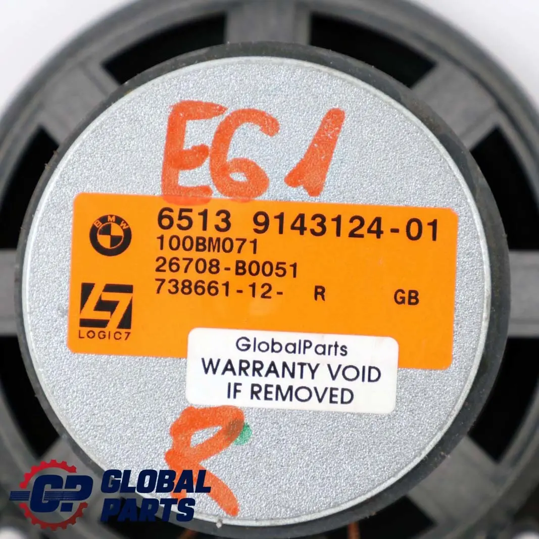 BMW E61 LCI Touring Top HiFi Mid Range Loudspeaker LOGIC7 L7 Right O/S - SKU 9143124 - Part number 9143124