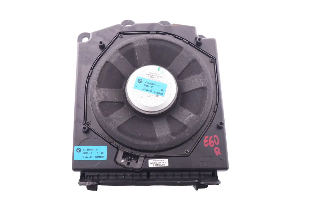 BMW 5 6 Series E60 E61 E63 Hi-Fi System Right O/S Central Bass Speaker 6919356 - SKU 9143142 - Part number 9143142