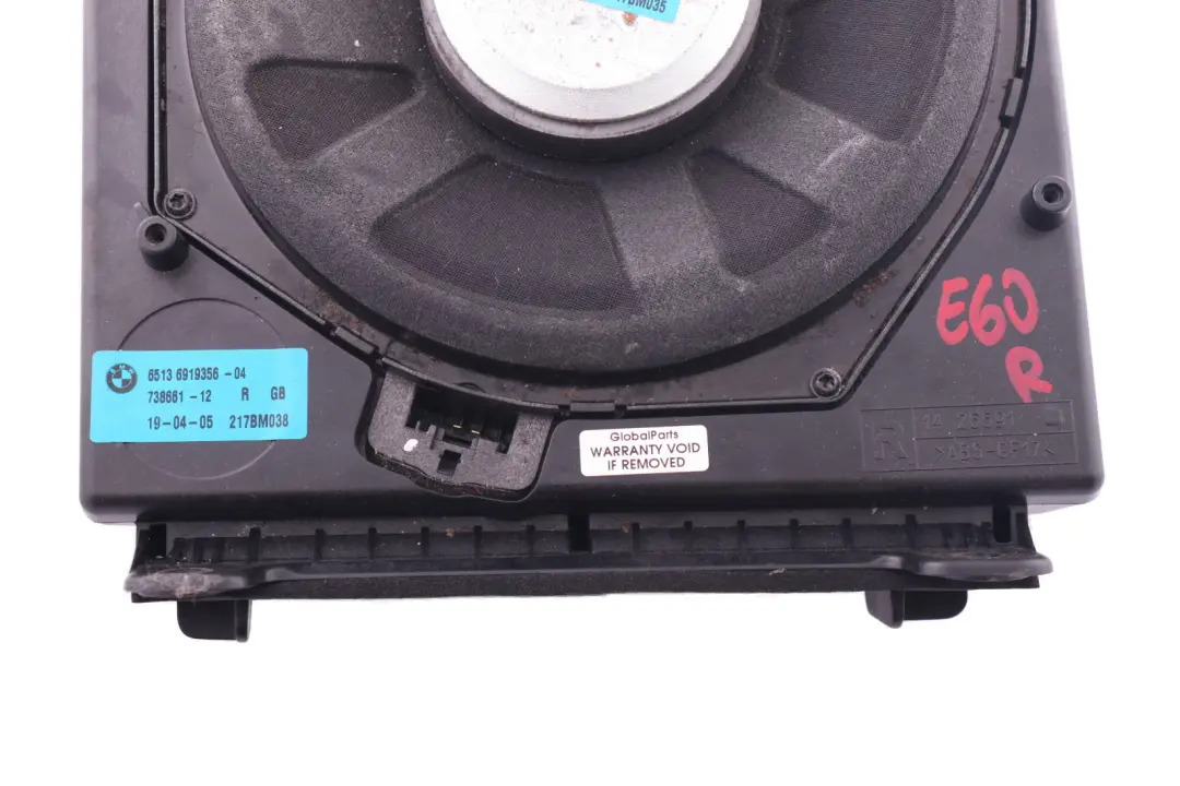 BMW 5 6 Series E60 E61 E63 Hi-Fi System Right O/S Central Bass Speaker 6919356 - SKU 9143142 - Part number 9143142