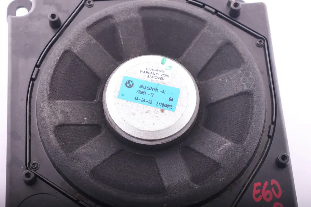 Sistema Hi-Fi Derecho Altavoz Central De Graves 6919356 para BMW E60 E61 E63 con número de pieza 9143142 BMW E60 E61 E63 Sistema Hi-Fi Derecho Altavoz Central De Graves 6919356 - SKU 9143142 - Número de pieza 9143142