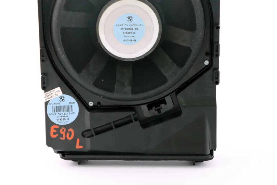 Zentralbass Hifi System Links für BMW E81 E82 E87 E88 E90 E91 E92 mit Teilenummer 9143143 BMW E81 E82 E87 E88 E90 E91 E92 Zentralbass Hifi System Links - SKU 9143143 - Teilenummer 9143143