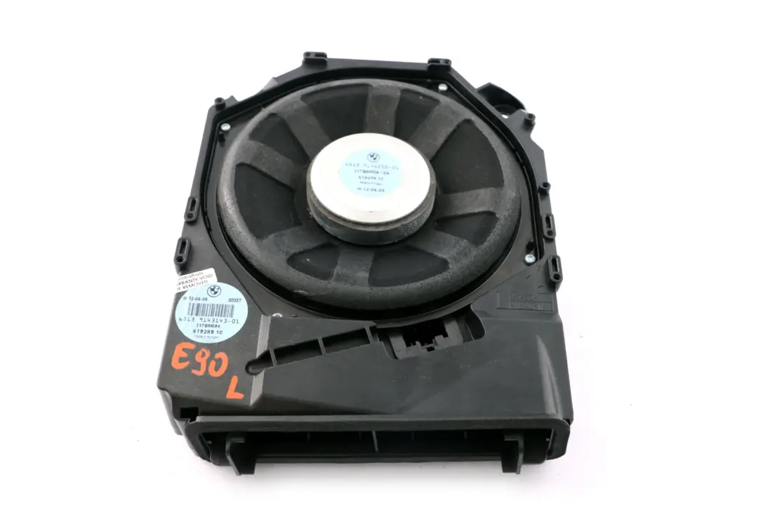 Central Bass HiFi System Left N/S to BMW E81 E82 E87 E88 E90 E91 E92 with Part number 9143143 BMW E81 E82 E87 E88 E90 E91 E92 Central Bass HiFi System Left N/S - SKU 9143143 - Part number 9143143