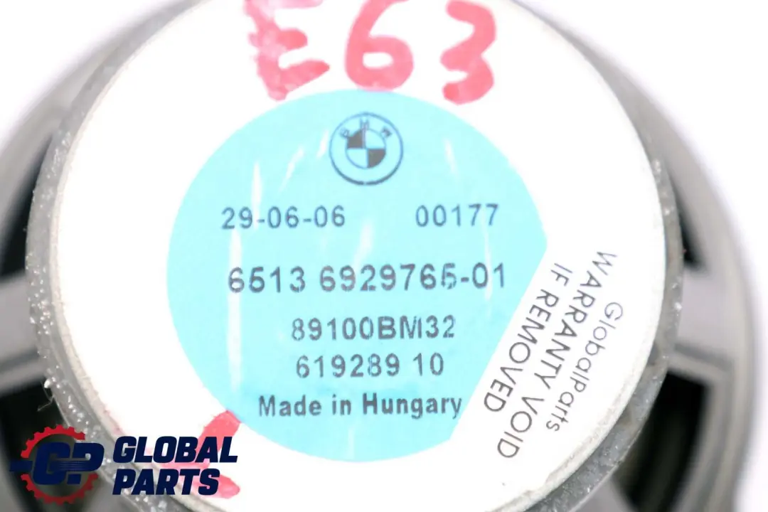 E63N LCI Altoparlante Sinistro Hifi-System 6929765 per BMW E63 con numero di parte 9143149 BMW E63 E63N LCI Altoparlante Sinistro Hifi-System 6929765 - SKU 9143149 - Numero di parte 9143149