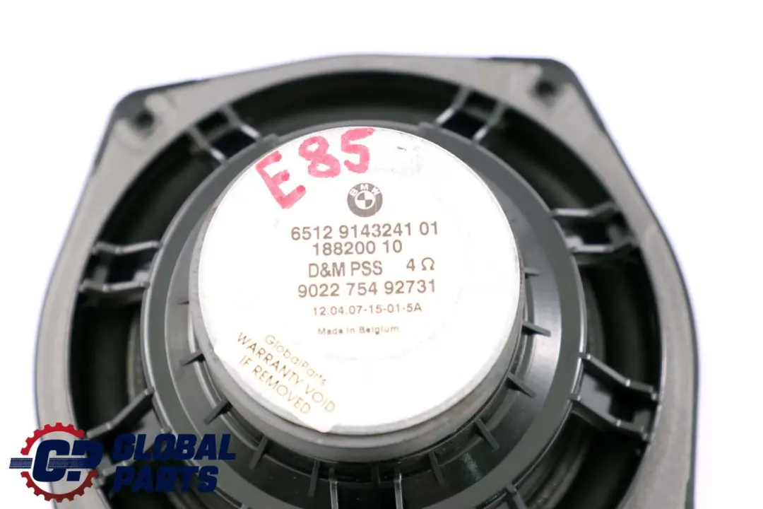 BMW Z4 E85 E86 Altavoz Sub Woofer Delantero Midbass Izquierdo Derecho - SKU 9143241 - Número de pieza 9143241