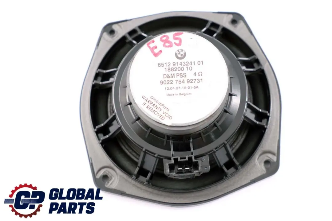 Sub Woofer anteriore Altoparlante Midbass Sinistra Destra per BMW Z4 E85 E86 con numero di parte 9143241 BMW Z4 E85 E86 Sub Woofer anteriore Altoparlante Midbass Sinistra Destra - SKU 9143241 - Numero di parte 9143241