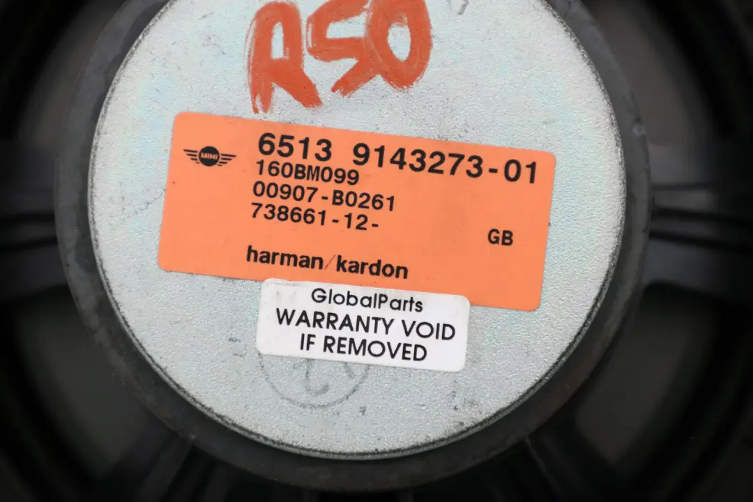 Haut-Parleur Avant Harman Kardon pour Mini R50 R52 R53 à propos du numéro de pièce 9143273 Mini R50 R52 R53 Haut-Parleur Avant Harman Kardon - SKU 9143273 - Numéro de pièce 9143273