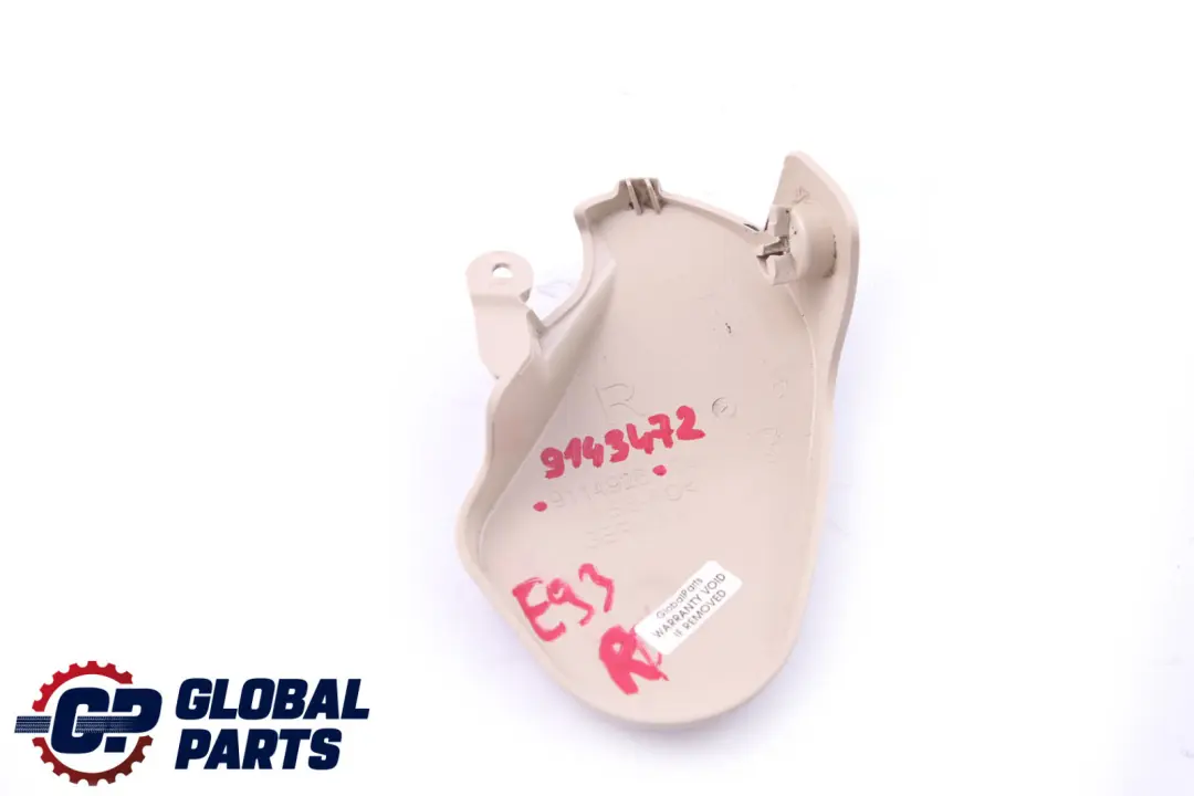BMW E93 Osłona Obudowa Fotela Przód Prawy Beż 9114926 - SKU 9143472 - Numer Części 9143472