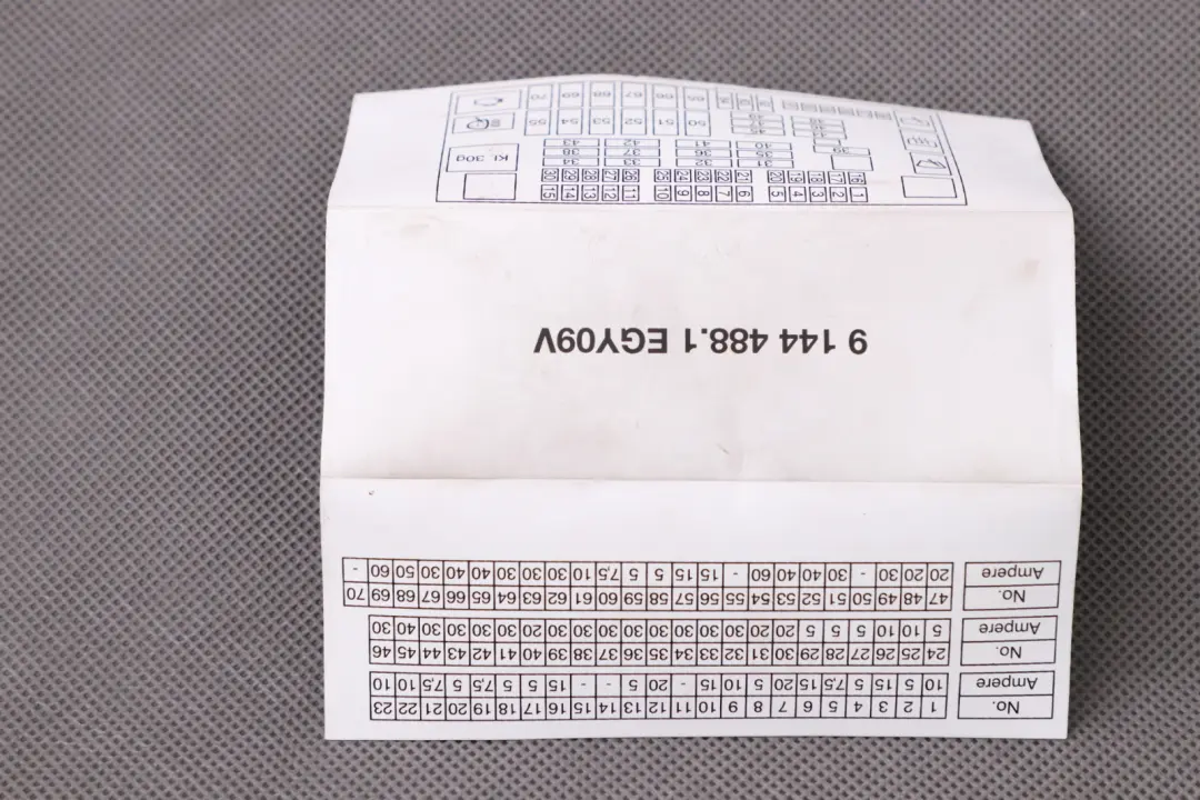 Map Fuse Grouping to BMW 1 3 Series E87 E90 E92 E93 with Part number 9144488 BMW 1 3 Series E87 E90 E92 E93 Map Fuse Grouping - SKU 9144488 - Part number 9144488